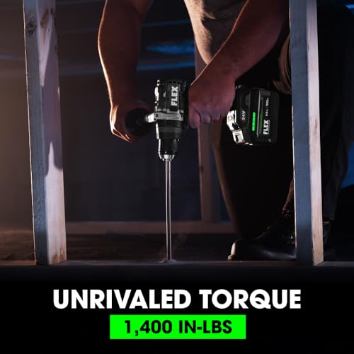 FLEX 24V Brushless Cordless 1/2-Inch 1,400 In-Lbs Torque 2-Speed Hammer Drill Turbo Mode Tool Only, Battery and Charger Not Included - FX1271T-Z