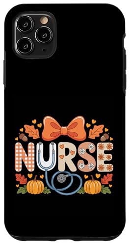 秋 かぼちゃ 看護師 聴診器 ハッピー 秋 yall 女性 看護師 スマホケース iPhone 11 Pro Max 用