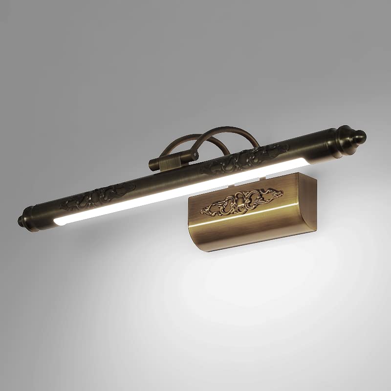Kwazar Luminaire - Wandleuchte Innen, Spiegelleuchte Bad 8W, Feuchtraumleuchte Led, Badezimmer Lampe 4000K Neutralweiß, Geringer Energieverbrauch. Antrisch, Rustikal, Retro - 50 cm GALERY.2