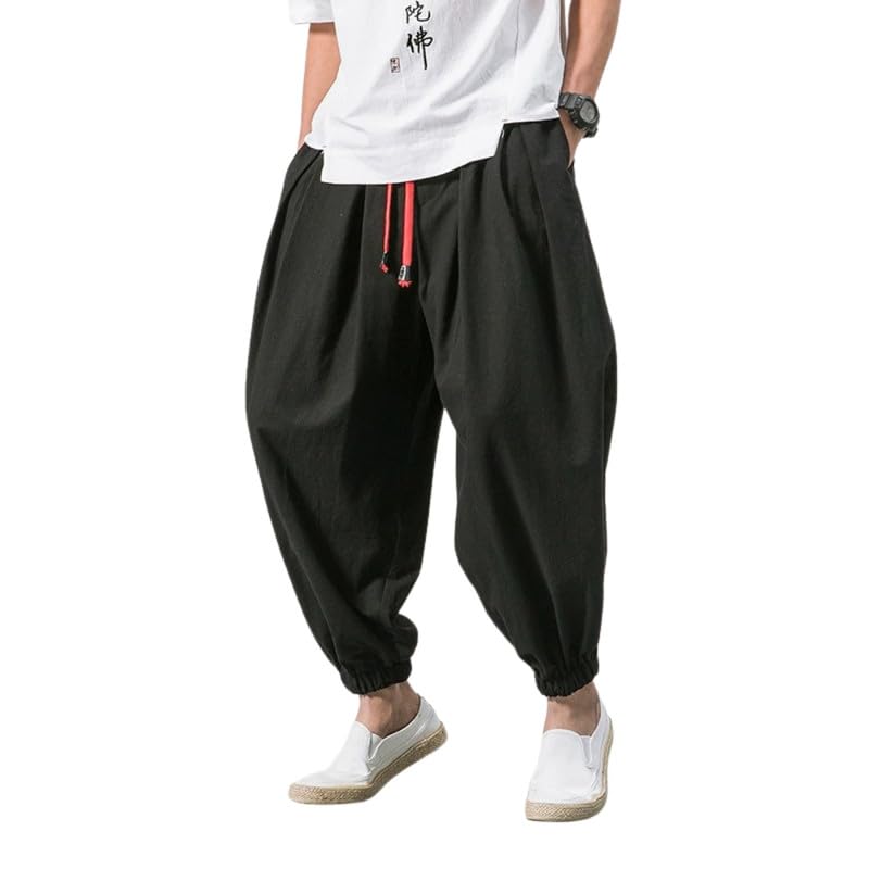 Men Loose Lantern Pants Wide Leg Harem Style-image-31
