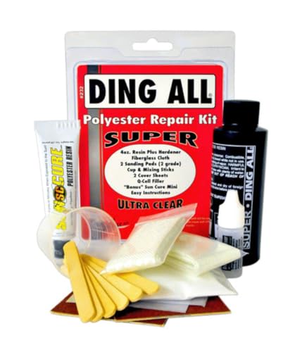 Ding All 4 Oz All Super Polyester Repair Kit for Medium to Large Sized Polyester Surfboards Repairs
