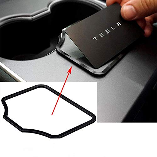 VXDAS Support de carte de clé pour console centrale avec cadre de fixation pour carte d'arrêt coulissante pour Modèle 3 Cover