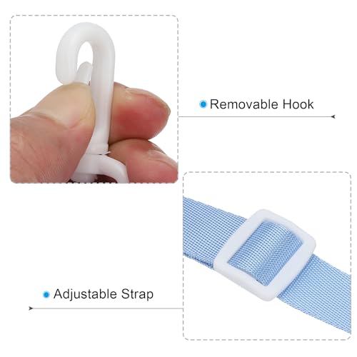 Image of PATIKIL 125cm x 2cm Replacement Shoulder Strap, 5Pack Adjustable Swivel Clip Hook Buckle Slide Crossbody Bag Belt for Water Bottle Carrier Sling Bag, Sky Blue