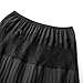Women's Y2k Lace Half Slip Skirt Mid-Rise Pleated Ruffle Lace Trim Midi Skirt Summer Layered Flowy Skirts Underskirt (Black, XL)