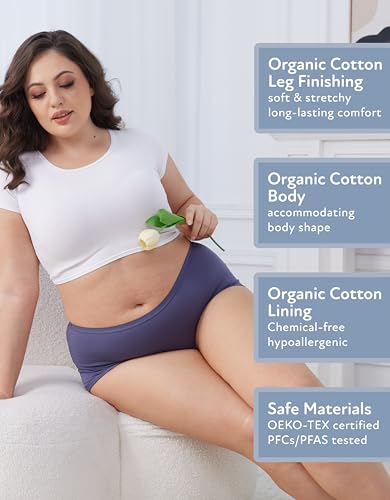 Image of Goat Union Organic Cotton Boyleg Period Underwear for Women & Teens - Moderate Absorbency Period Panty