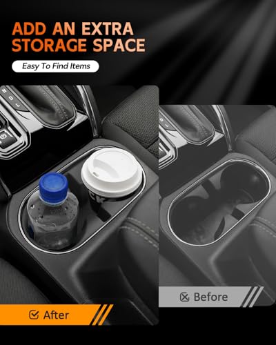 Image of CDEFG for 2023-2025 2026 GMC Canyon / 2023-2026 Chevy Colorado Center Console Cup Holder Organizer Insert TPE Accessories- Fits Canyon /Colorado