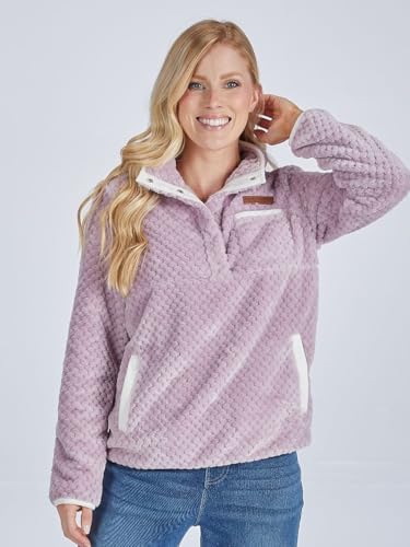 Simply Southern Simply Soft Pullover, Quarter Button Snap Closure, Quilted Fleece, Lilac2