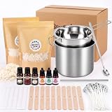 Kit Completo para Hacer Velas de Cera de Soja Natural – 920g con Aceites Esenciales, Colorantes y Accesorios – Incl. Olla de Fusión, Mechas, Varillas – Ideal para Regalo, Terapia y Decoración