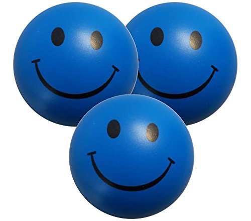 StressCHECK Pelota Anti Estrés - 3 x Bola Anti-Estrés Color Azul - Bola Estrujable para ADHD & Autismo