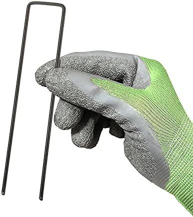 GardenMate® Pack of 100 x 6''/150mm U-shaped multi-purpose steel Garden Securing Pegs - Ideal for securing weed fabric, landscape fabric, netting, ground sheets and fleece - Made of 2.9mm thick carbon steel wire