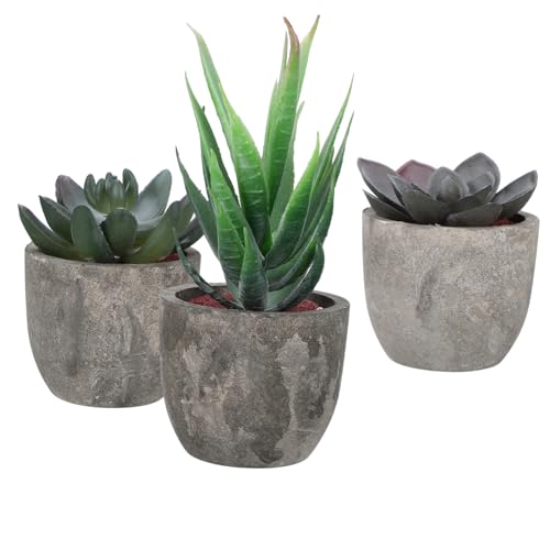 Cabilock Fake Succulent Plant Succulent Plants 3pcs Retro Artificial Succulents Plants Simulation Green Plants Fake Potted Bonsai with Pots for Home Office Decor Artificial Plants Plastic Succculent