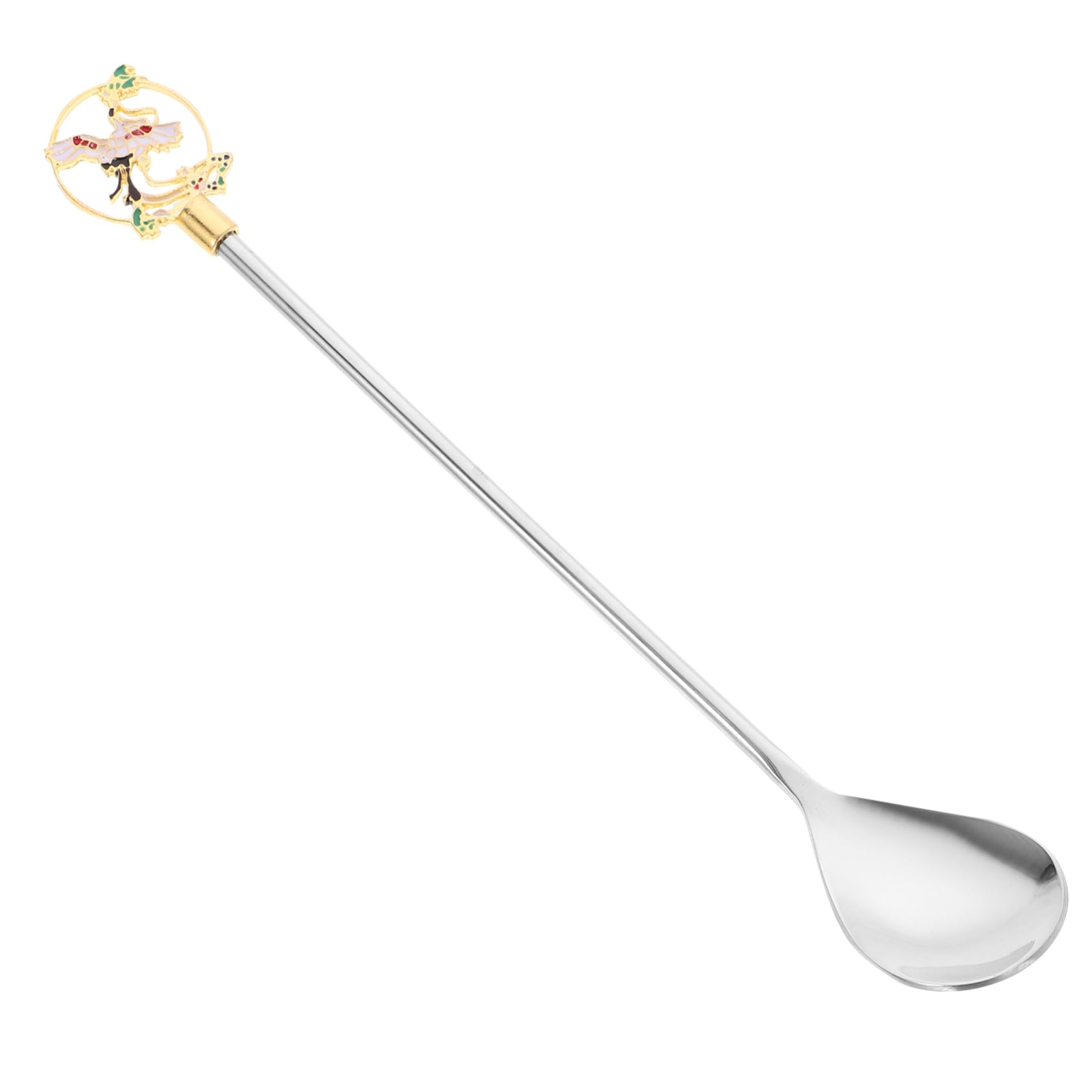 MUCKLILY Stainless Steel Cocktail Mixing Spoon Multi Function Stirrer with Extended Handle for Tea and Desserts Household Mixing Spoon