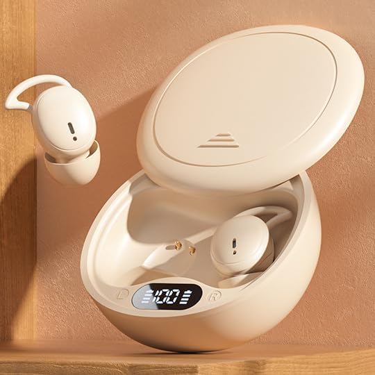 Sleep Earbuds Bluetooth 5.4 in Ear Light-Weight Headphones, Mini Sleep Headphones Small Design for Side Sleepers, 60H Playtime with Charging Case,Clear Calls Earphones,Beige