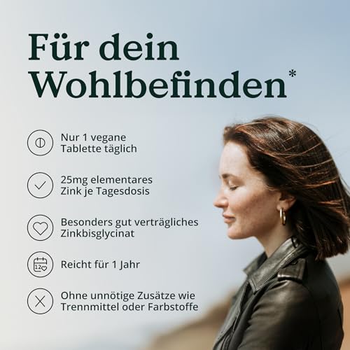NATURE LOVE® Zink - 365 Tabletten (1 Jahr) - Hochdosiert (25mg): Zink-Bisglycinat - Hoch bioverfügbares Zinc - vegan, laborgeprüft, in Deutschland entwickelt 6