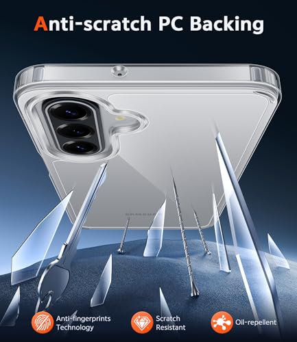 Image of FNTCASE for Samsung Galaxy A17-5G Case: Galaxy A16 5G Clear Case Military Grade Drop Protection Anti Yellowing Cell Phone Cover - Rugged Shockproof Protective Bumper Transparent Cases(Clear)