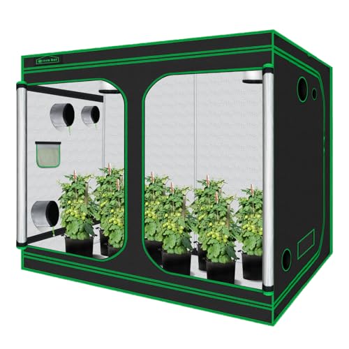 Green Hut 10x5 Grow Tent, 120'x60'x78' 600D Mylar Hydroponic...