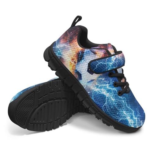 Soccer Shoes for Boys Size 12 Toddler Boys Football Shoes Tennis Shoes Comfy Breathable Lightweight Strap Sneakers with Single Buckle,Size 14.53