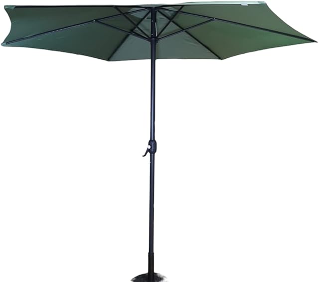 Samuel ALEXANDER 3m Aluminium Parasol with Crank Handle for Garden or Patio in Dark Green