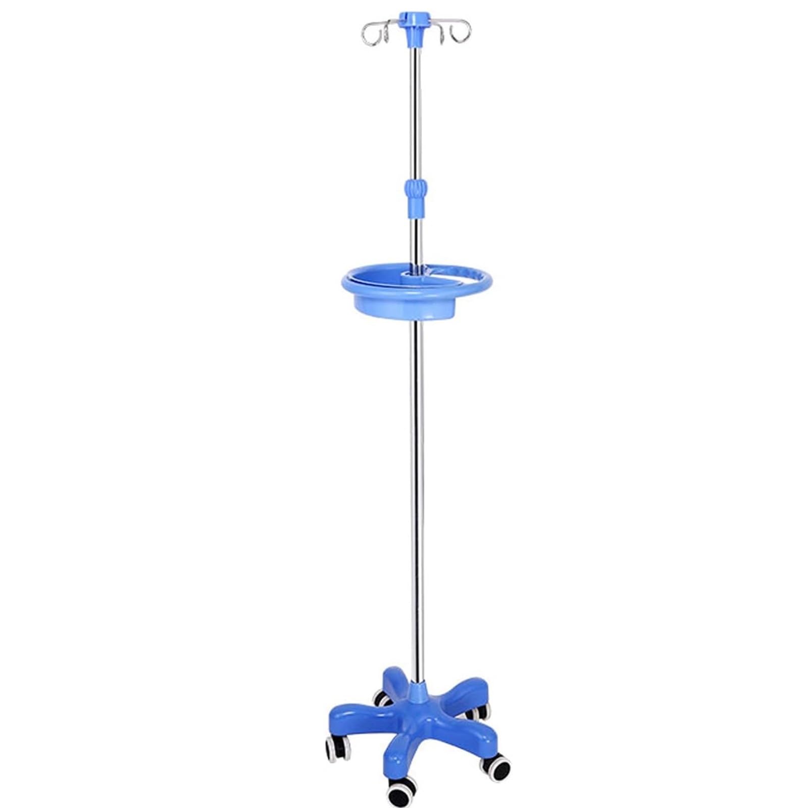 Portasueros con ruedas Soporte médico portátil for intravenosos con portabotellas | 4 Ganchos y Bandeja for Uso Hospitalario, Doméstico y Exterior.