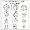 Beebeecraft 1 boîte de 32 perles D'Espacement Rondes en Argent Sterling 4 tailles de Perles D'Espacement en Forme de Stries Perles en Vrac pour la Fabrication de Bijoux Breloques Loisirs Créatifs #1