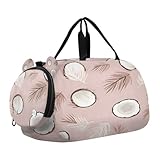 Bolsa de viaje para niños, bolsa de viaje para fin de semana, bolsa de gimnasio con compartimento para zapatos, deportes, escuela, color coco