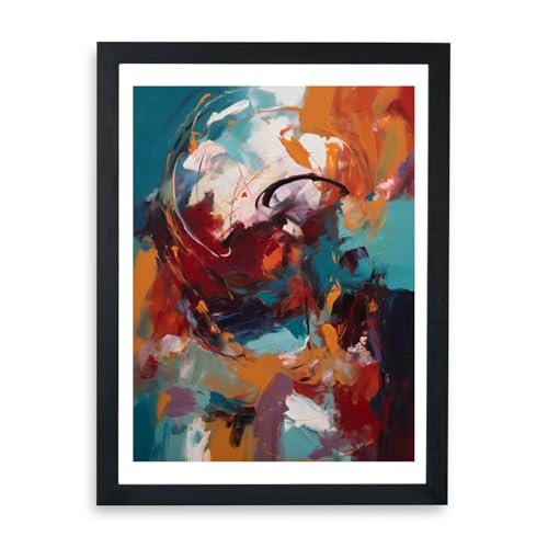 Tableau abstrait rouge foncé pour salon chic Crimson Echoes grand format