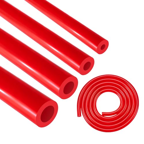 Image of EVIL ENERGY 5 /32 1 /4 5 /16 3 /8 Silicone Vacuum Tubing Hose Line Kit 5FT 4PCS 130PSI Max Pressure Red (4mm 6mm 8mm 10mm)
