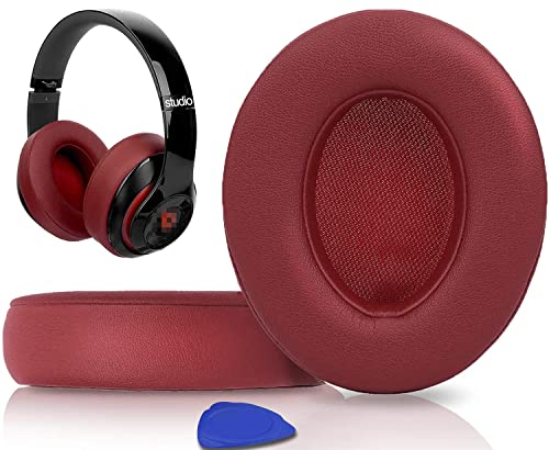 Solowit Replacement Ear Pads Cushions For Beats Studio 2 & Studio 3 Wired & Wireless Headphones, Earpads With Soft Protein Leather, Noise Isolation Memory Foam - Burgundy #TOP28