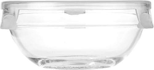 Miniatura 4 de Oggi Juego de 3 cuencos de vidrio de 4 onzas con tapas de clip, ideales para sal y pimienta, almacenamiento con tapas, cuencos para condimentos,