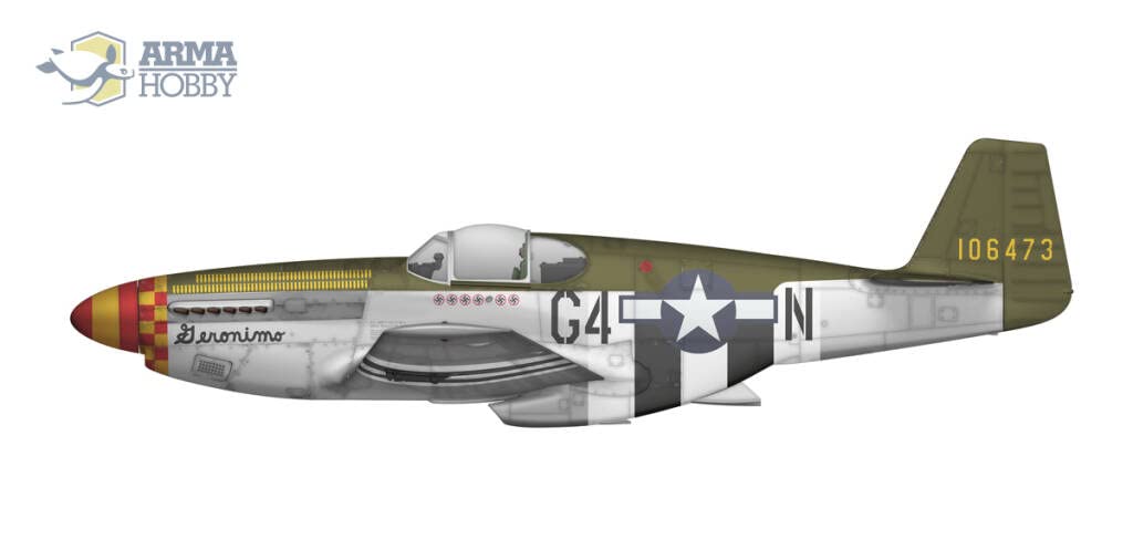 Arma Hobby Modèle en plastique à coller P-51B Mustang (70041) à l'échelle 1/72