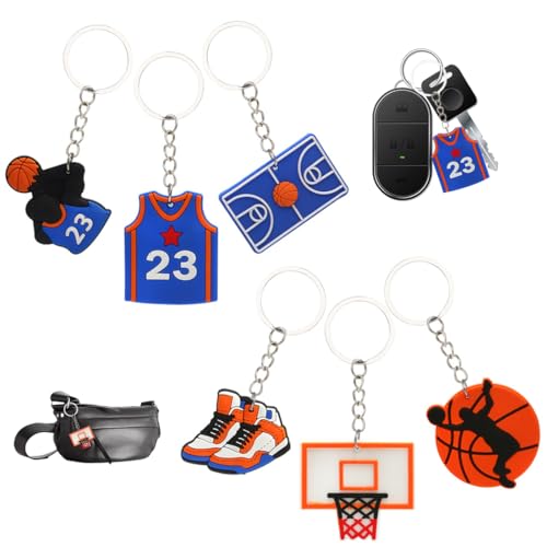 EAVUYIS Basketball Schlüsselanhänger, 6stk Basketball Schlüsselanhänger Sport Geschenk Mini Basketball Schlüsselbund Anhänger EAVUYIS Basketball Schlüsselanhänger, 6stk Basketball Schlüsselanhänger Sport Geschenk Mini Basketball Schlüsselbund Anhänger