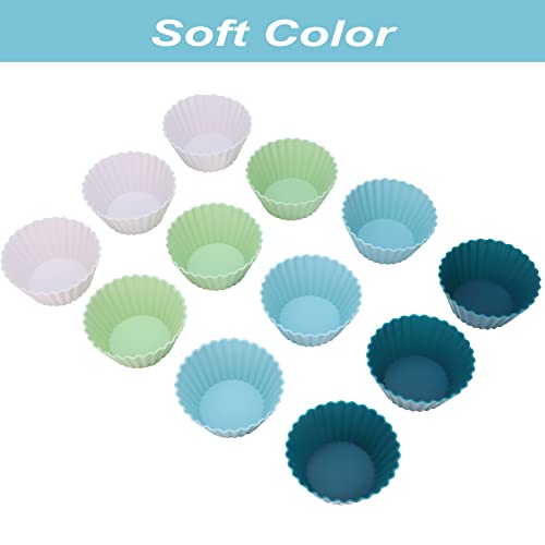 Sawnzc Large Silicone Baking Cups, 12 Pack Reusable Cupcake Liners, 3.54 Inch Muffin Liners Cupcake Molds, Jumbo Size, Stand Alone, Dishwasher Safe #TOP1