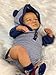Anano 19 Inch Realistic Silicone Reborn Baby Dolls Black Boy Toddler Mixed Race African American Boy Reborn Doll Gift Biracial Baby Doll with Soft Hair for Kids 3+