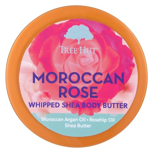 Image of Tree Hut Moroccan Rose Whipped Shea Body Butter, Hydrating & Nourishing Body Lotion with Natural Oils, Moisturizer for Soft & Smooth Skin, 8.4 Oz (Pack of 12)