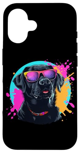 Carcasa para iPhone 16 Funny Retro Vintage 80s Black Lab Lover