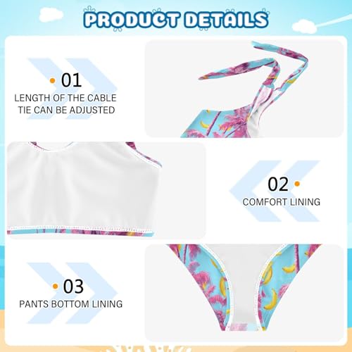 Image of Boccsty Cute Crab Red Blue Girls Swimsuits Kids Bikini Sets 2 Pcs Bathing Suit for 3T