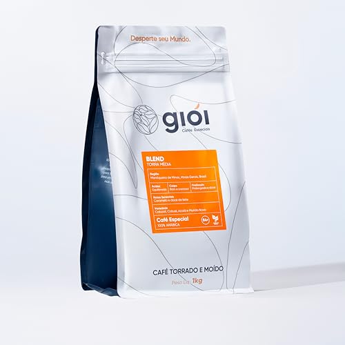 Giói Café Especial, 100% Arábica, Torrado e Moído, 84+ (1kg, Blend Média)