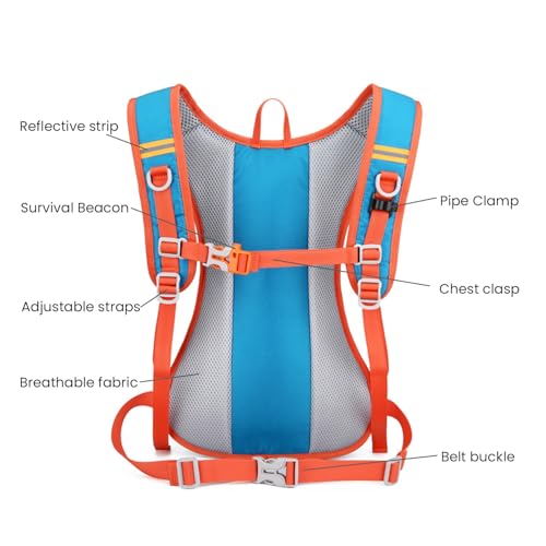 Image of 12L Hydration Backpack for Women and Men- Lightweight Hydration Pack with 2L Water Bladder, Water Pack for Hiking,Cycling,Rave and Running, Adjustable Chest Straps and Reflective