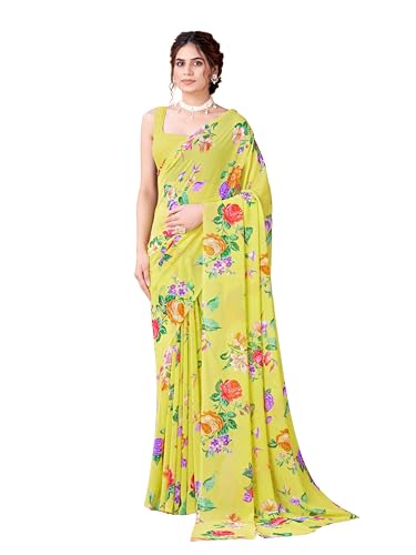 Image of Garden Vareli Women Georgette All Over Floral Printed Saree