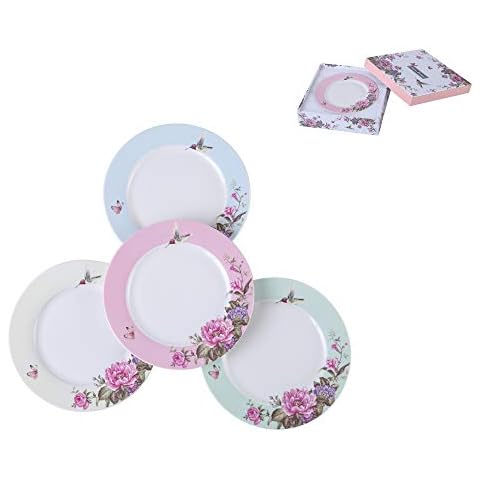 London Boutique Vintage Floral Dessert Plates Set Cover