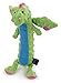 goDog Bubble Plush Skinny Dragons Squeaky Plush Dog Toy, Chew Guard Technology - Green, Large