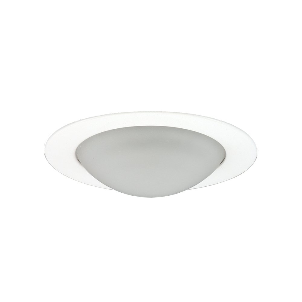 Jesco Lighting TM315WH 3-Inch Aperture Low Voltage Trim Recessed Light, Frosted Opal Dome for Shower, White Finish