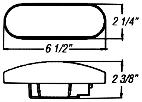 Lumitronics 6" Oval Sealed Waterproof Stop/Turn/Tail Light With Grommet And Right Angle Plug Kit #TOP5