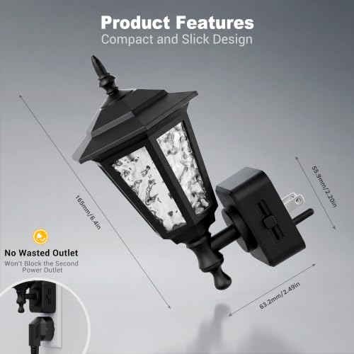 Image of JandCase Night Lights Plug into Wall, 3000K Soft White | Dusk to Dawn Sensor, 0-100LM Dimmable Industrial 180Rotating Night Light for Bedroom, Bathroom, Living Room, Hallway