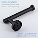 APLusee Matte Black Toilet Paper Holder, Stainless Steel Tissue Roll Hanger, Round TP Dispenser Wall Mount for Bathroom, Kitchen, Washroom