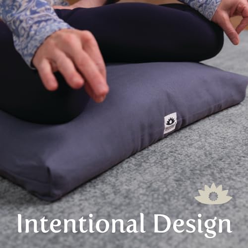Zabuton, Eclipse line, Buckwheat Filled Meditation Cushion, 23" x 23" - Image 4