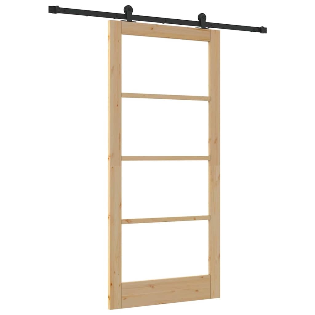 vidaXL Schiebetür ORKDAL 93 x 202 cm Massivholz Kiefer und Glas