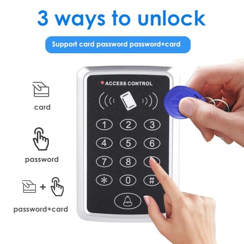 Door-Access-Control-Keypad-Stand-Alone-Password-RFID-Reader5PCS-Keyfob-Keychain-for-Entry-Home-Security-Access-Controller