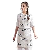 maison d'hermine, grembiule da cucina da donna, 100% cotone, con tasca, per cucina, giardinaggio, cameriera, cameriera, 05 - amiamo le mucche, 27.50x31.50