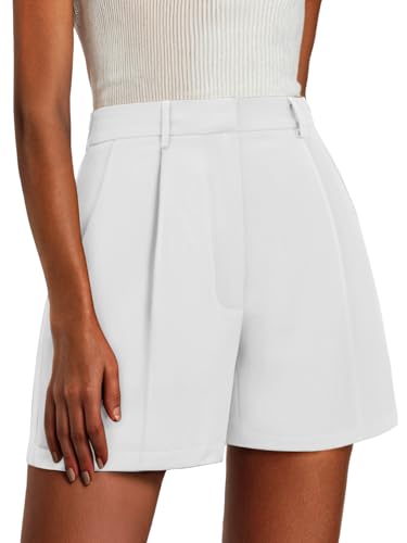 Feiersi Womens Shorts Dressy Casual Elastic Waisted Tailored Work Shorts with Pockets